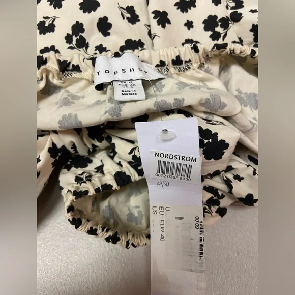 Topshop Black and Cream Floral Blouse - Picture 7 of 7